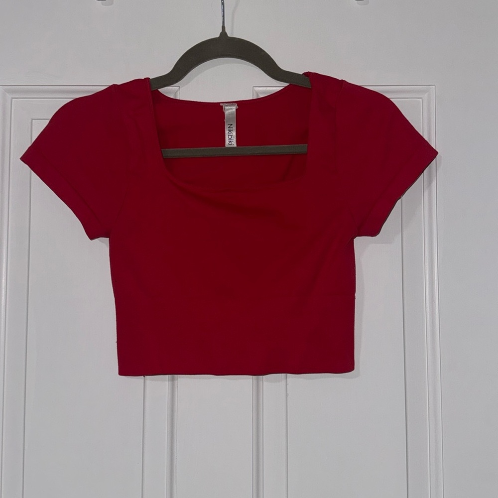 Cherry Red Aritzia Crop Top